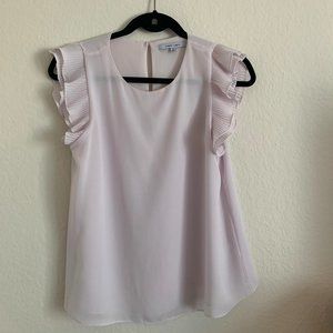 Purple Naked Zebra Blouse with Ruffle Sleeves